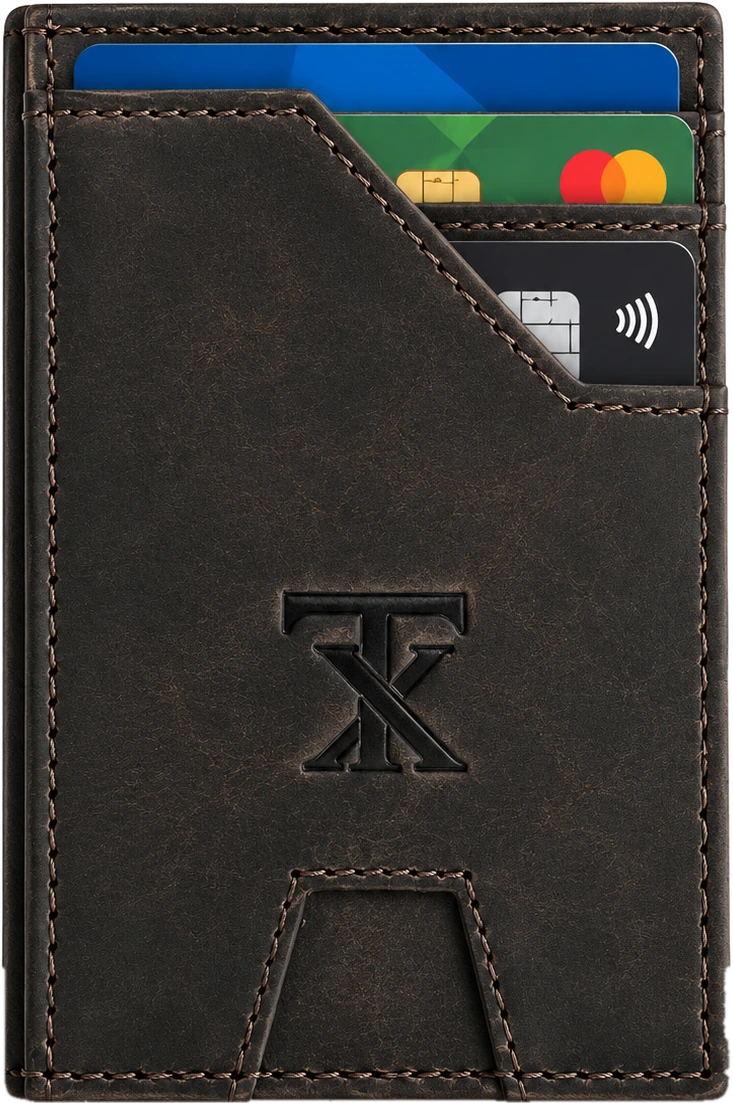 Slim Card Holder in brown